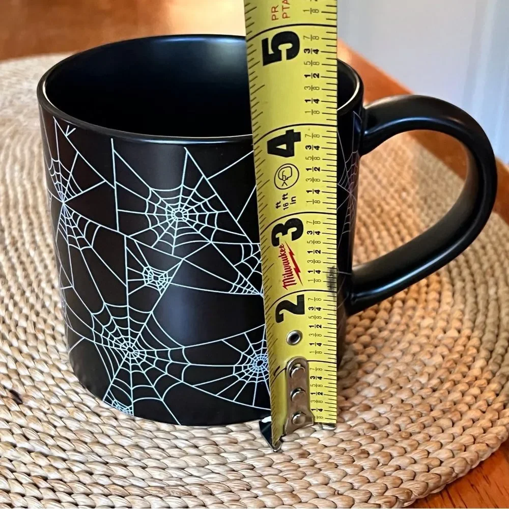 Halloween Spider Web Coffee Mug Black White Hyde & Eek